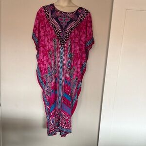 Vibrant Pink and Blue Women's Dress
